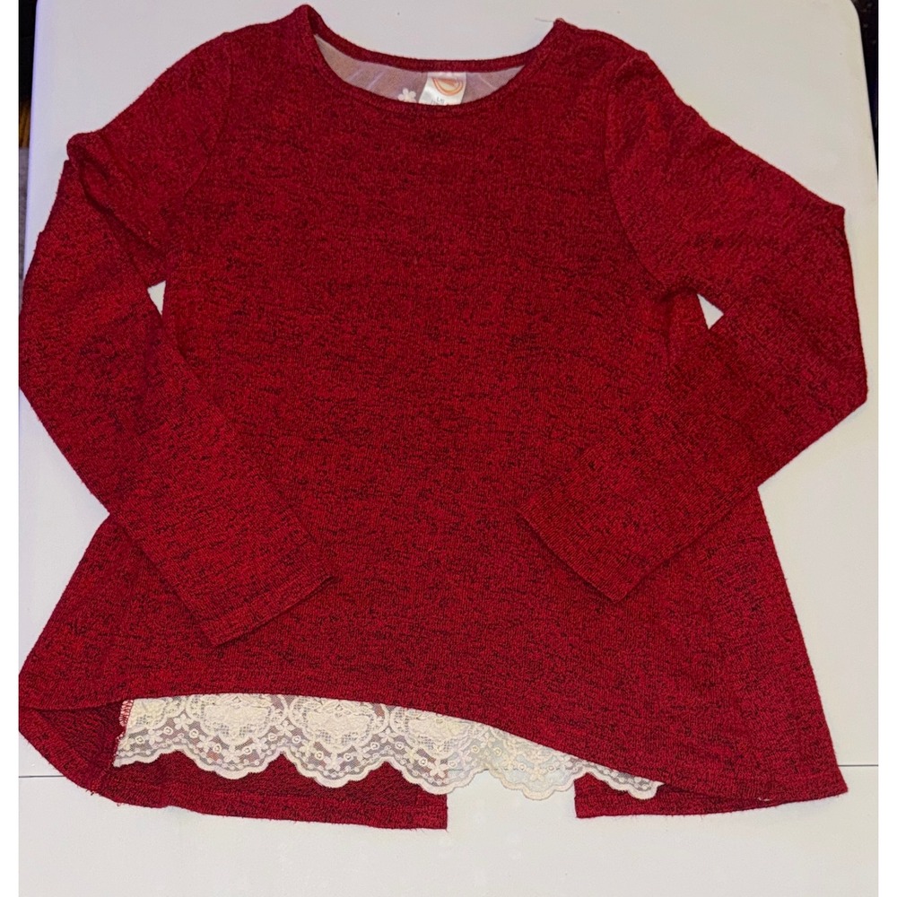 Top and Leggings Set Girls L 10-12 Burgundy Lace Rhinestone Snowflake
